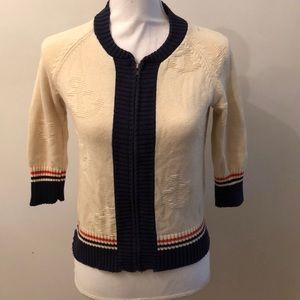 Coopertive sailor inspired zip up cardigan
